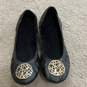 Bandolino black flats, slightly worn, size 10